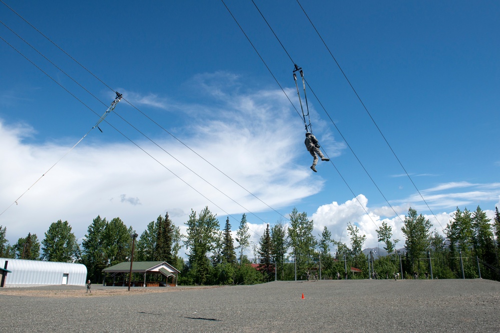 Air Force Junior Reserve Officer Training Corps (AFJROTC) participate in the Cadet Summer Leadership Course at JBER