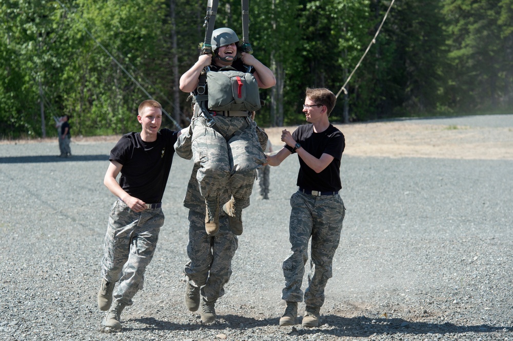 Air Force Junior Reserve Officer Training Corps (AFJROTC) participate in the Cadet Summer Leadership Course at JBER