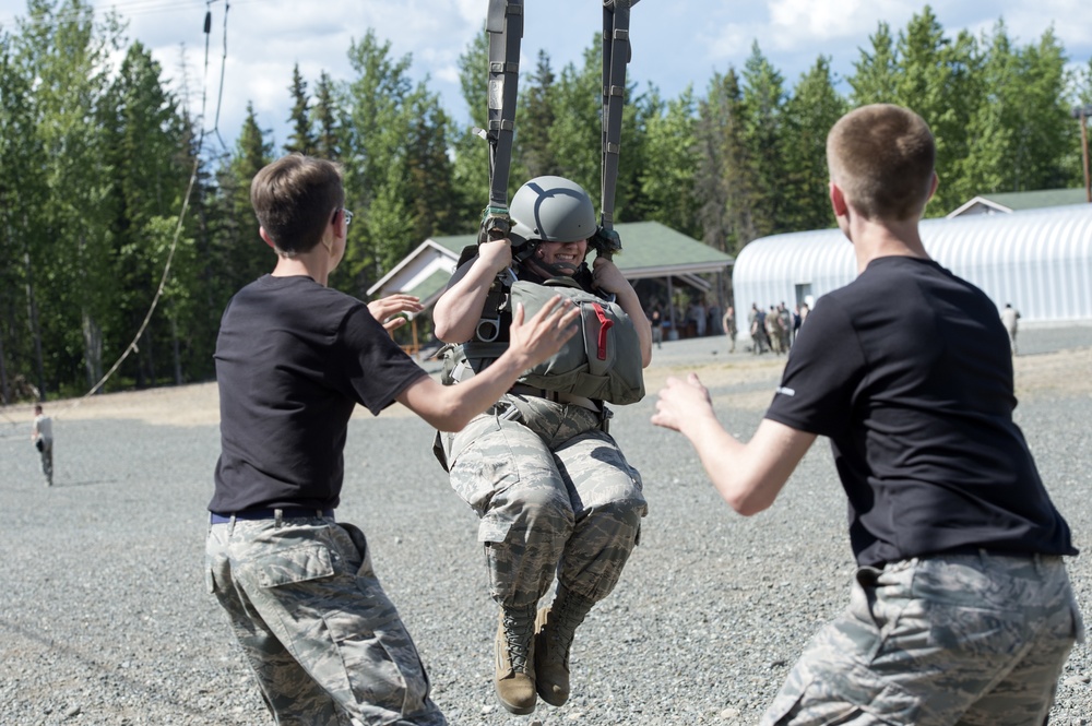 Air Force Junior Reserve Officer Training Corps (AFJROTC) participate in the Cadet Summer Leadership Course at JBER