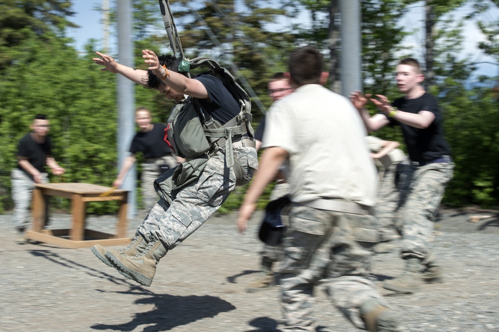 Air Force Junior Reserve Officer Training Corps (AFJROTC) participate in the Cadet Summer Leadership Course at JBER