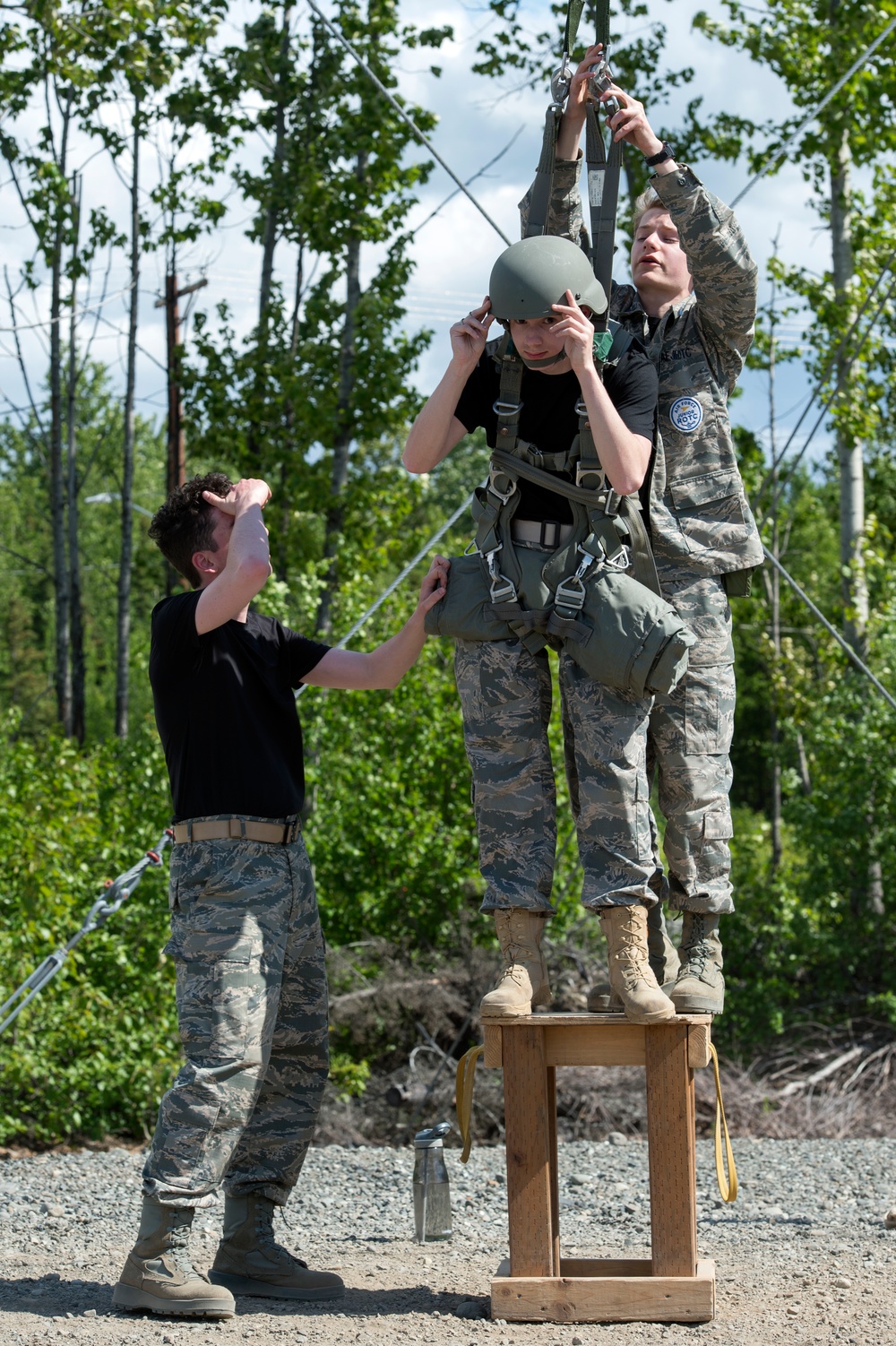 Air Force Junior Reserve Officer Training Corps (AFJROTC) participate in the Cadet Summer Leadership Course at JBER