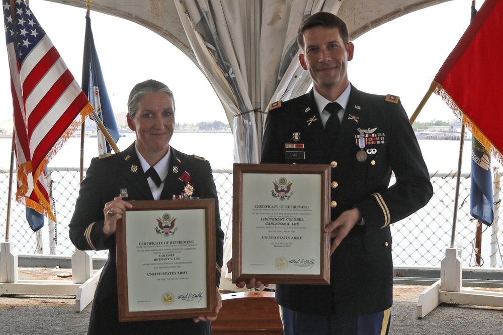 Dual military couple hold dual retirement ceremony