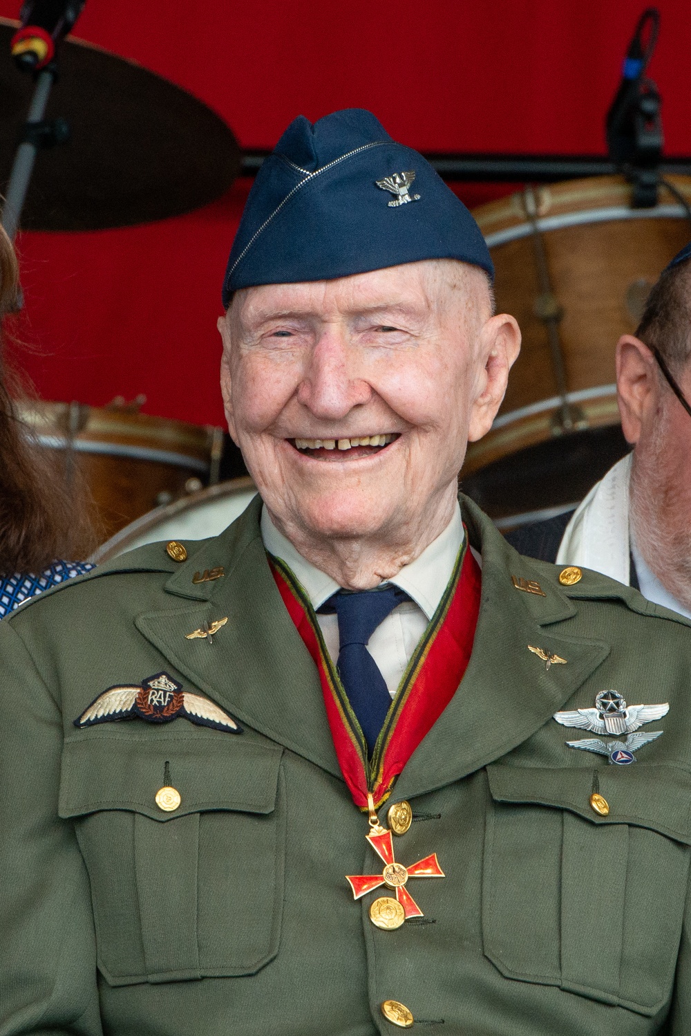 Colonel Gail Seymour &quot;Hal&quot; Halvorsen (Retired) &quot;The Candy Bomber&quot; participates in a ceremony commemorating the Berlin Airlift.