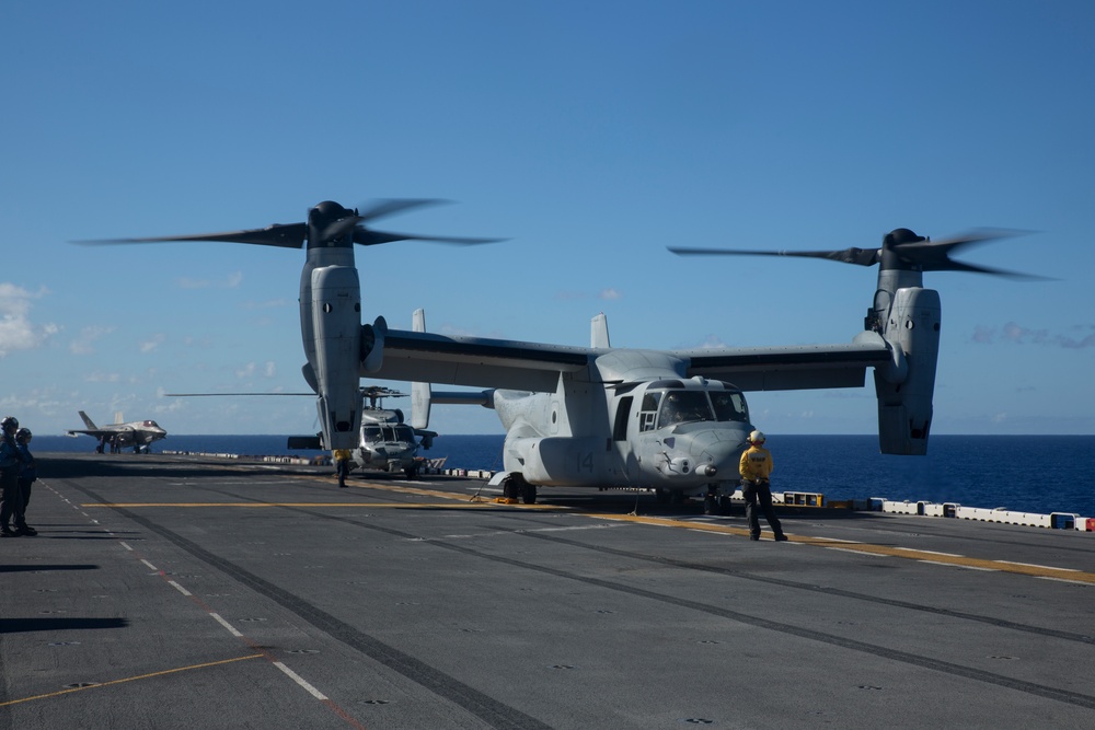 31st MEU flight operations aboard USS Wasp