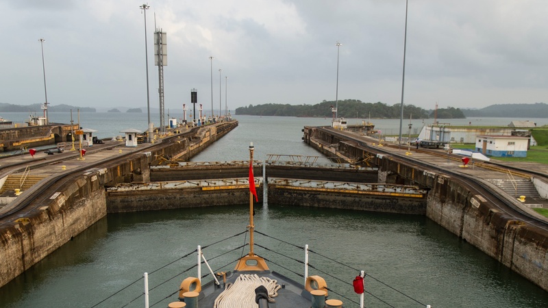 The U.S. Coast Guard Cutter Mohawk Transits the Panama Canal