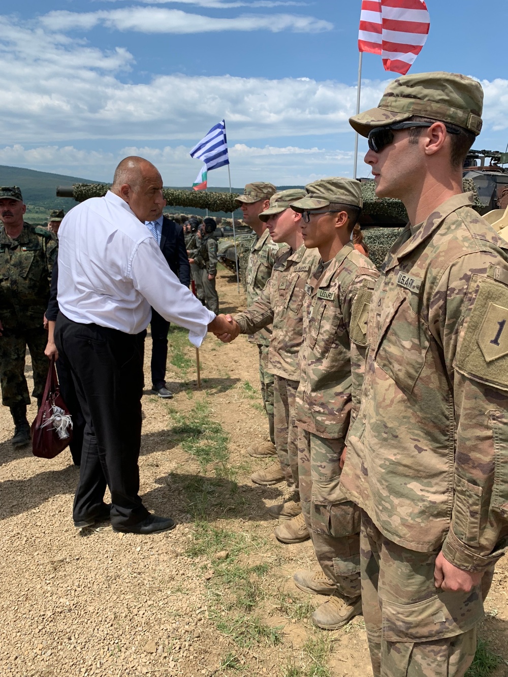 Bulgarian Prime Minister interacts with U.S. Soldiers