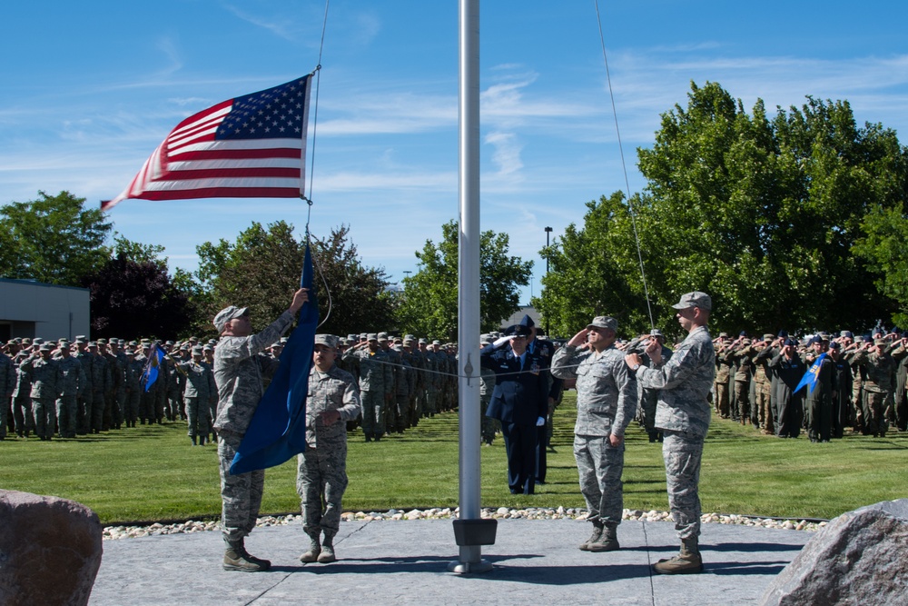 Members of the Nevada Air National Guard hold retreat ceremony in honor of retiring Chief Master Sgt. Jesse Kimsey