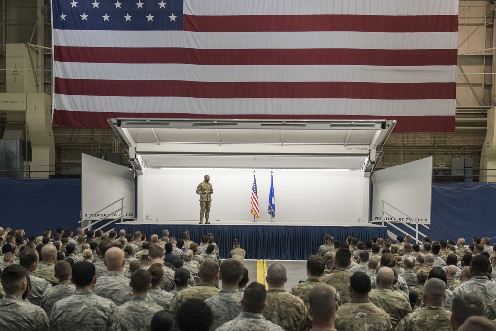 CMSAF Wright visits JBER for Red Flag 19-2