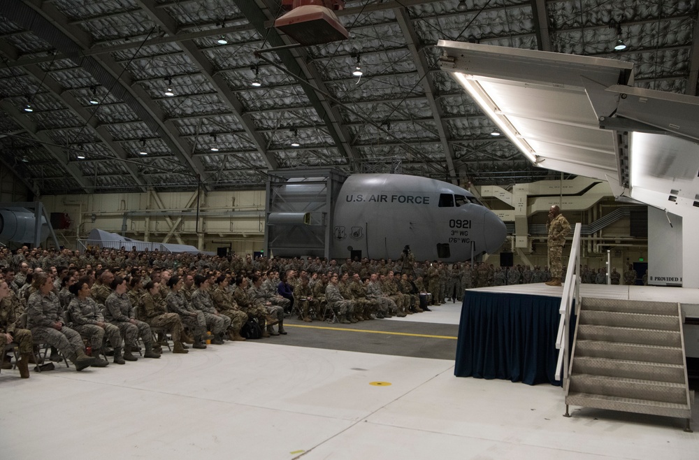 Chief Master Sergeant of the Air Force Kaleth O. Wright visits JBER