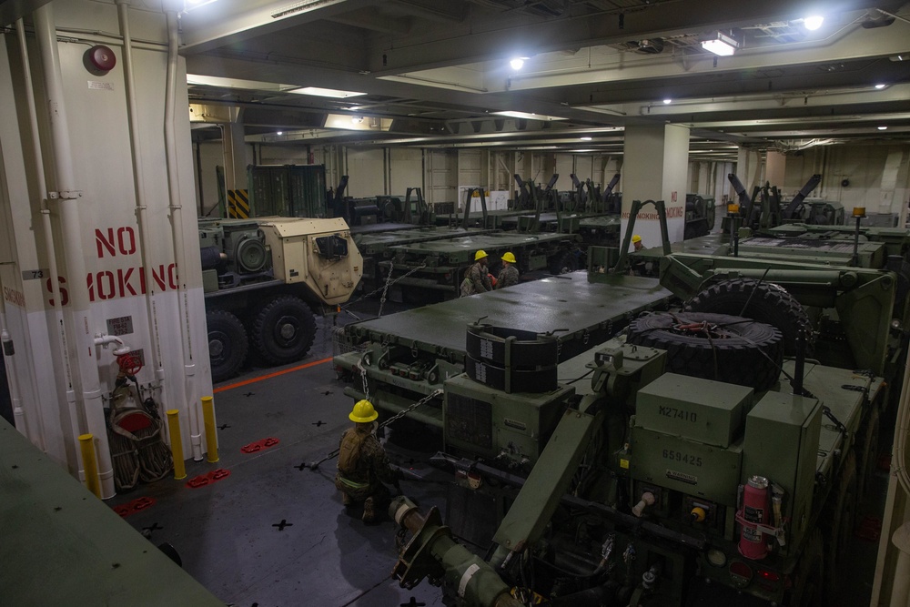 Marines Load USNS Watkins During Exercise Resolute Sun