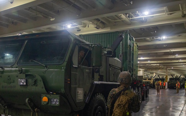 Marines Load USNS Watkins During Exercise Resolute Sun