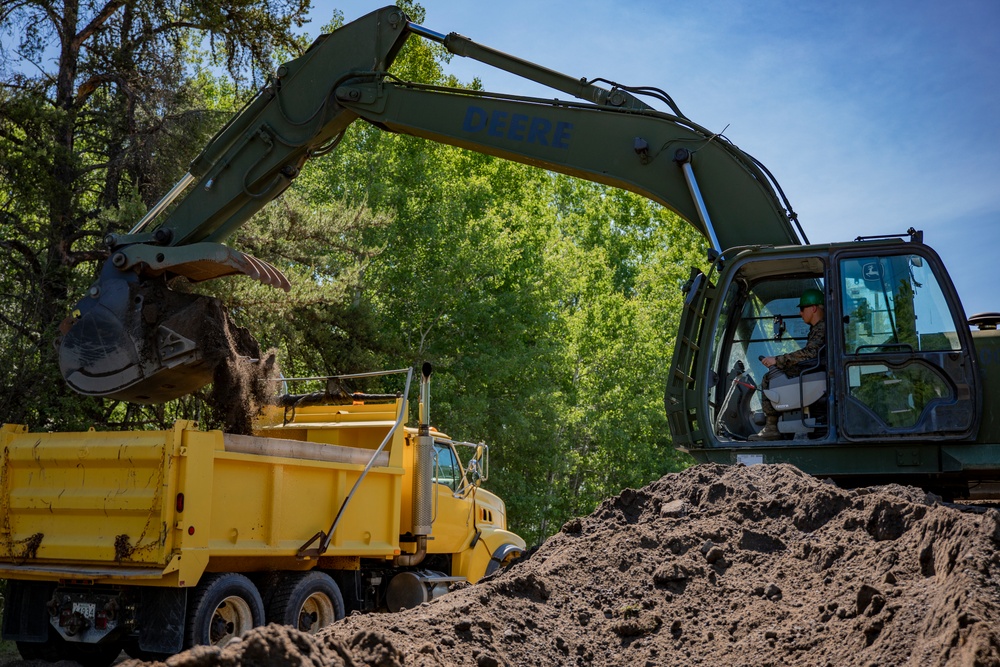 U.S. Marines with MWSS-471 build a roadway at Canadian Forces Base Cold Lake