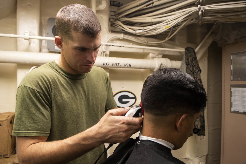 USS Green Bay (LPD 20) Barbershop