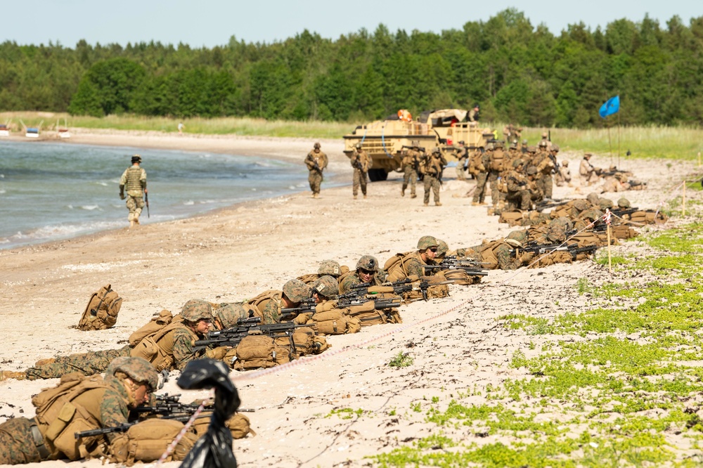 Amphibious beach landing at Kallaste Beach, Estonia, BALTOPS 2019