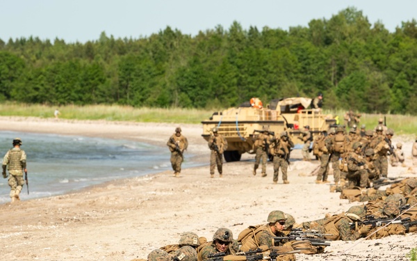 Amphibious beach landing at Kallaste Beach, Estonia, BALTOPS 2019