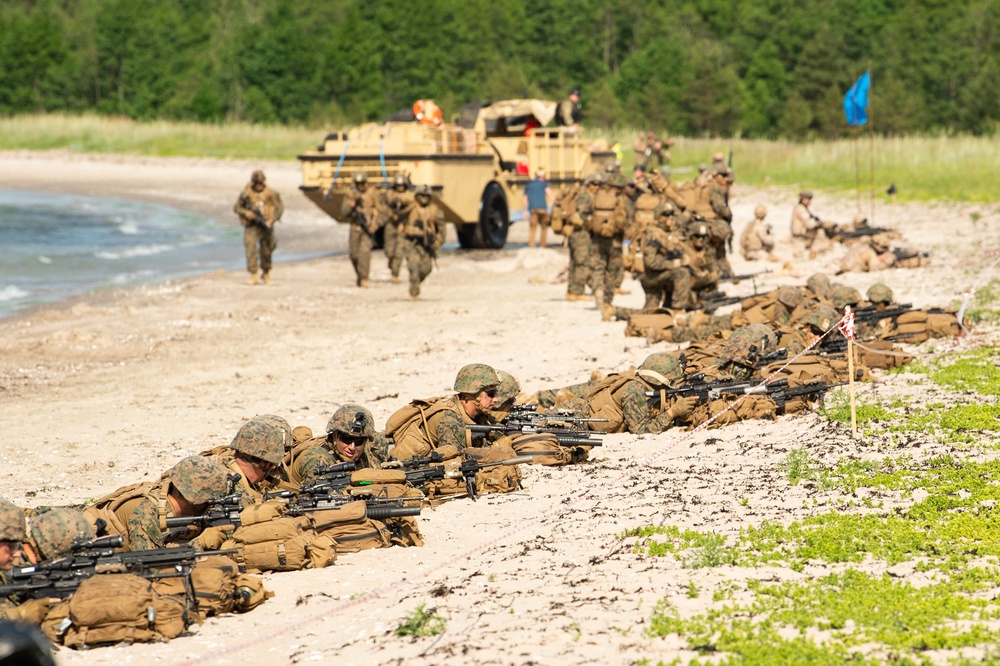 Amphibious beach landing at Kallaste Beach, Estonia, BALTOPS 2019