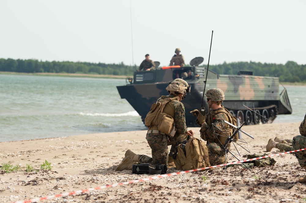 Amphibious beach landing at Kallaste Beach, Estonia, BALTOPS 2019