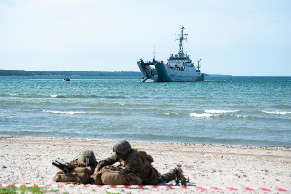 Amphibious beach landing at Kallaste Beach, Estonia, BALTOPS 2019