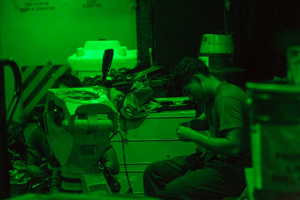 31st MEU night time flight operations aboard the USS Wasp