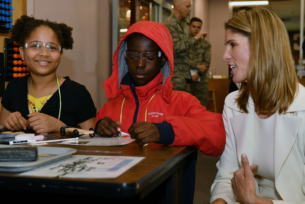 U.S. Rep. Trahan visits Hanscom