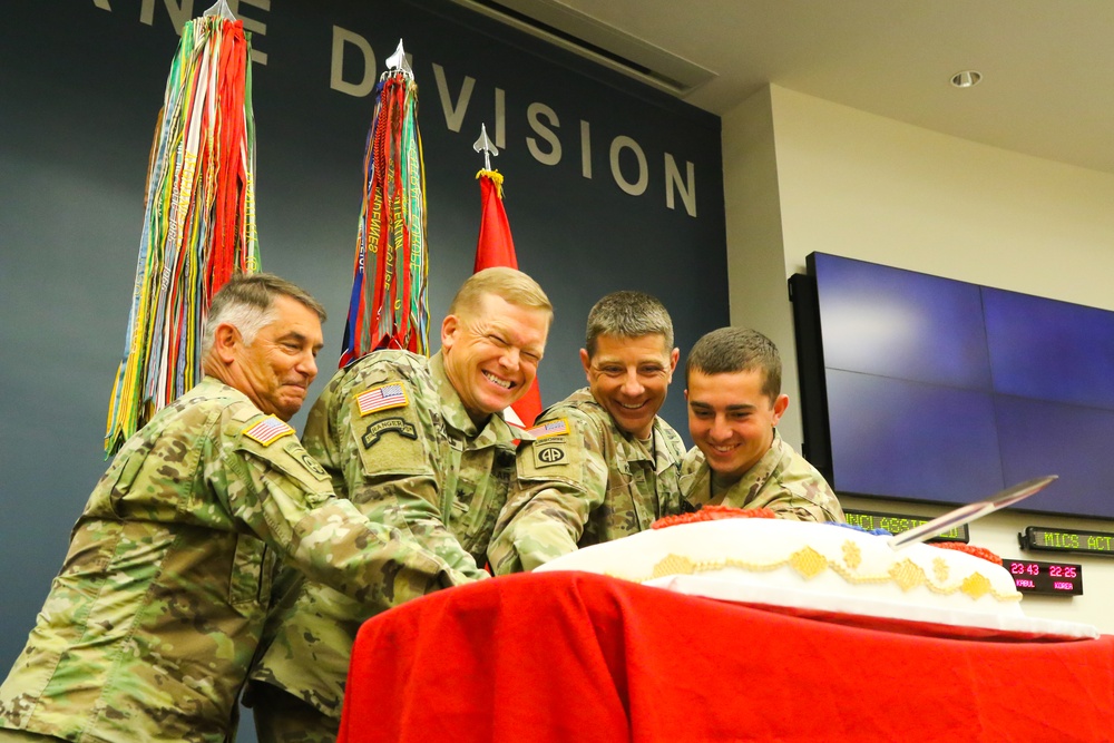 Army birthday cake cutting