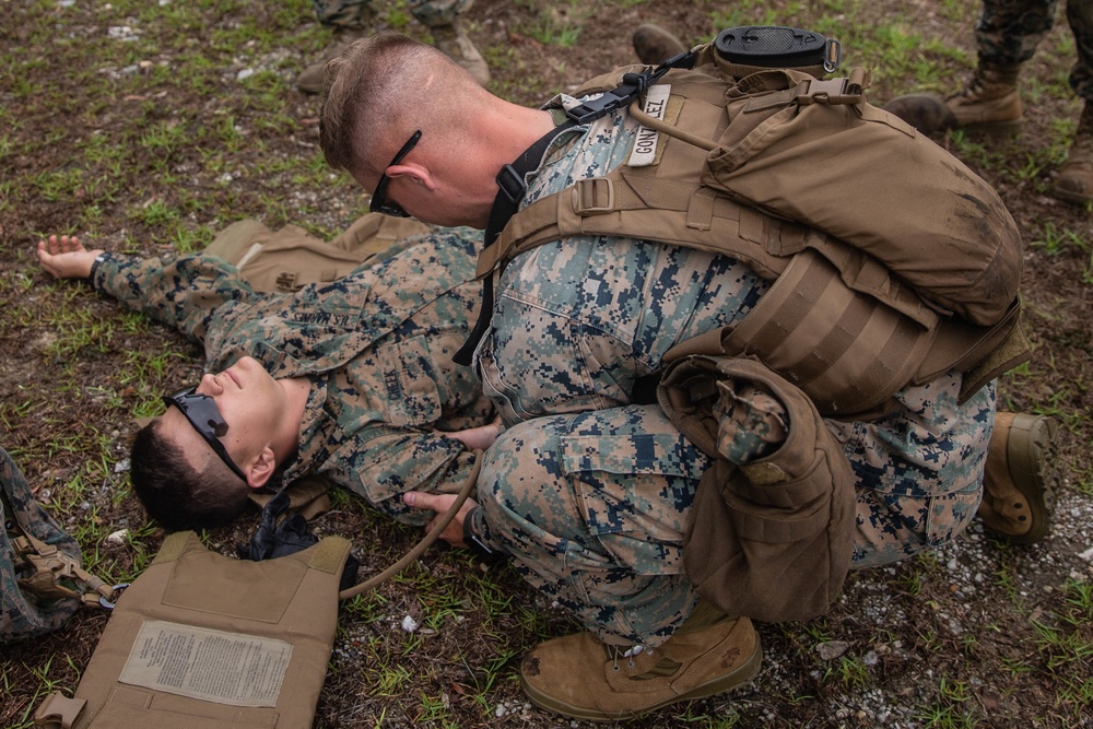 Marines with 2nd Transportation Support Battalion receive familiarization courses during exercise Resolute Sun
