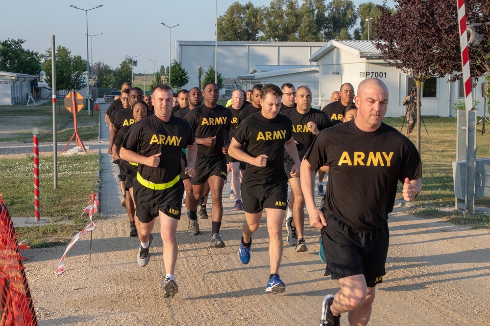 Soldiers stationed on MK Air Base participate in 244th Army Birthday