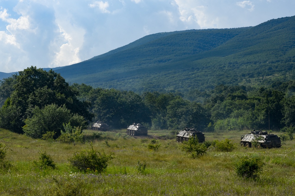 Bulgarian Land Forces traversing across Novo Selo Training Area