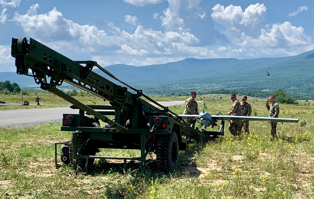 Loading a RQ-to 7B V2 Shadow Unmanned Aircraft