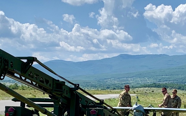 Loading a RQ-to 7B V2 Shadow Unmanned Aircraft