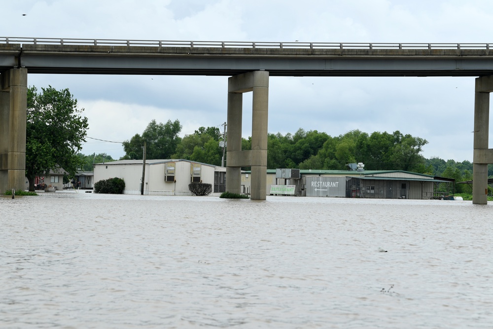 Flood Waters Surround Neighborhoods in Pendleton