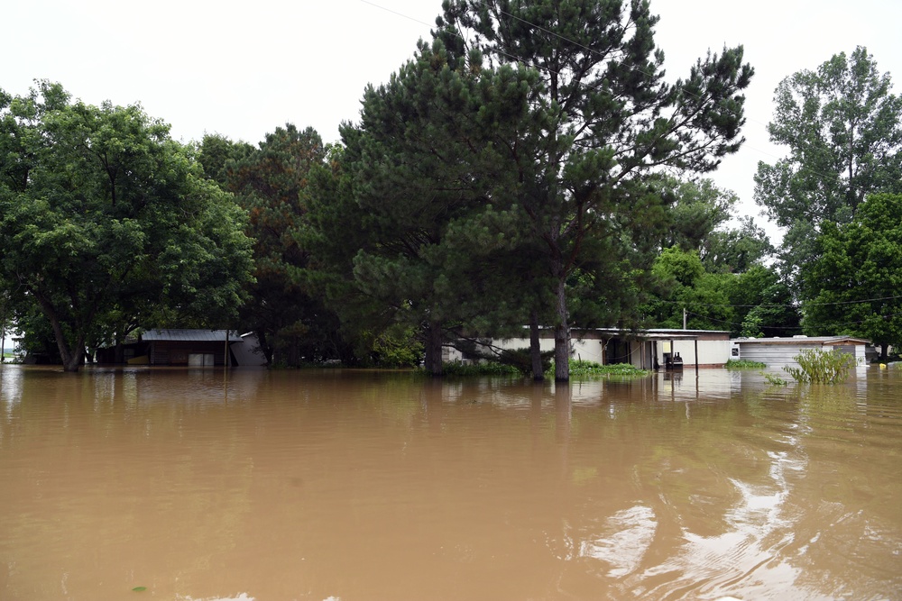 Flood Waters Impact Neighborhoods in Pendleton