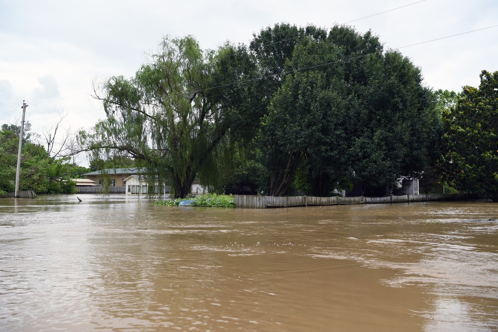 Flood Waters Impact Neighborhoods in Pendleton, Arkansas