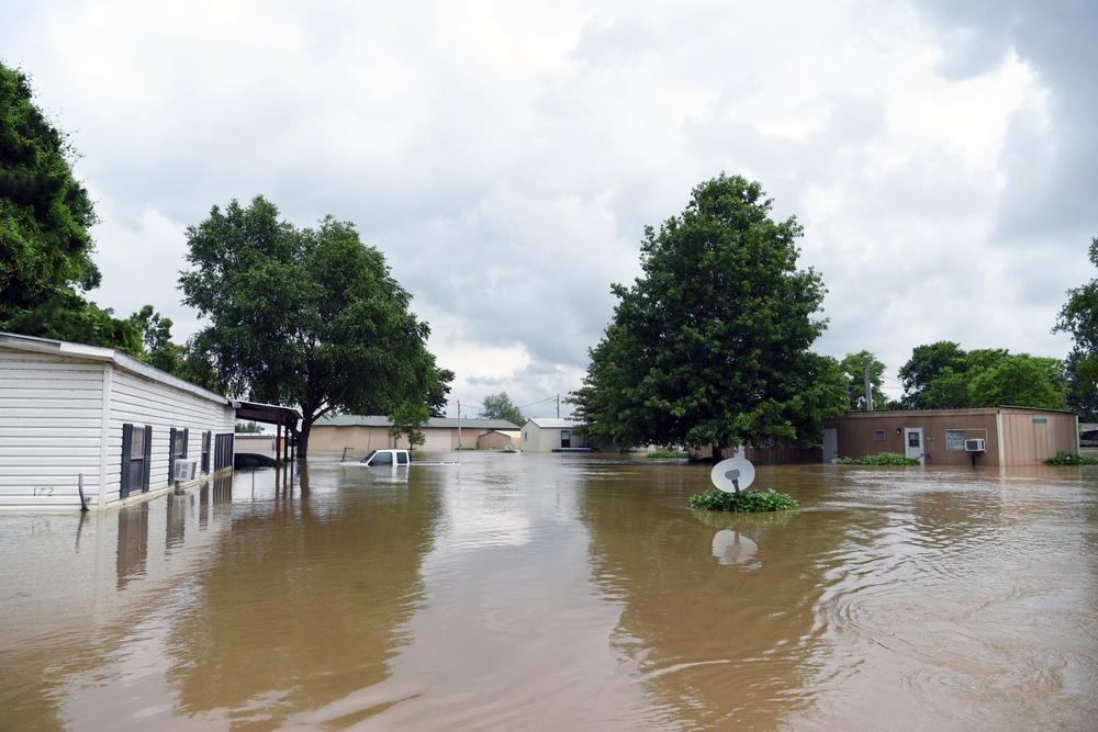 Flood Waters Impact Neighborhoods in Pendleton, Arkansas