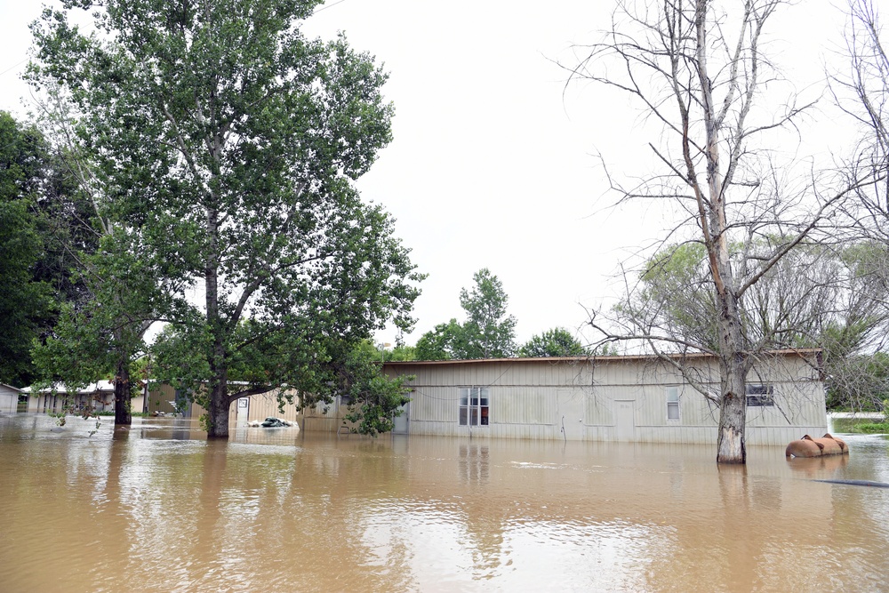 Flood Waters Impact Neighborhoods in Pendleton, Arkansas