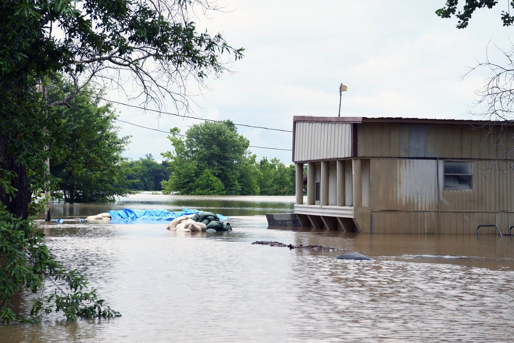 Flood Waters Impact Neighborhoods in Pendleton, Arkansas