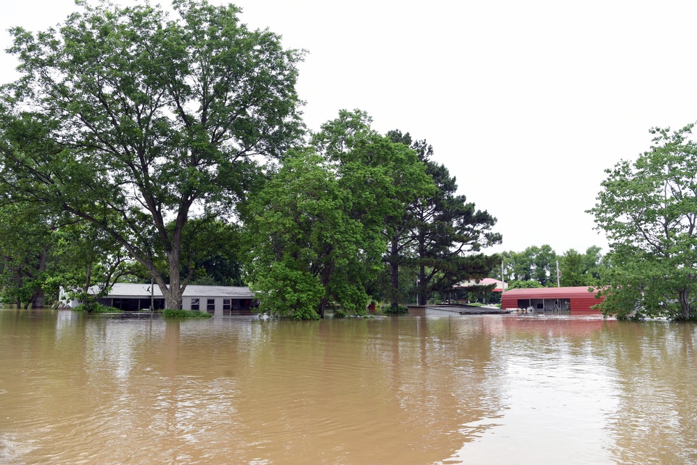 Flood Waters Impact Neighborhoods in Pendleton, Arkansas