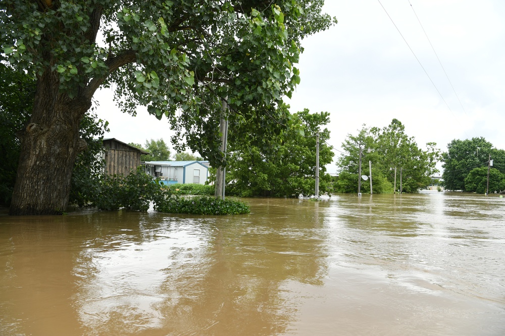 Flood Waters Impact Neighborhoods in Pendleton, Arkansas