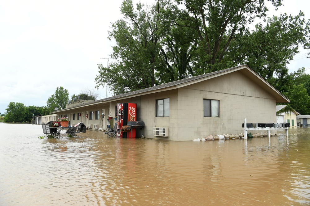 Flood Waters Impact Neighborhoods in Pendleton, Arkansas