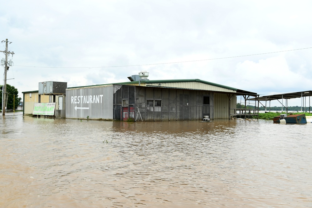 Flood Waters Impact Neighborhoods in Pendleton, Arkansas