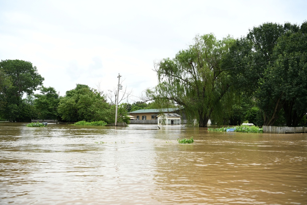 Flood Waters Impact Neighborhoods in Pendleton, Arkansas