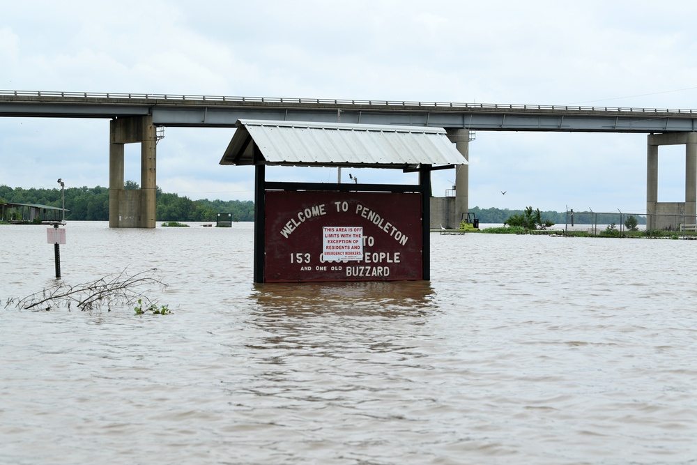 Flood Waters Impact Neighborhoods in Pendleton, Arkansas