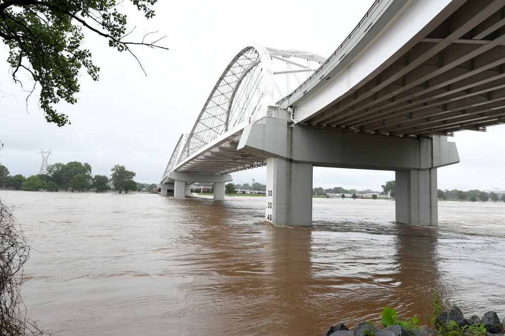 Arkansas River Remains High Around Little Rock, Arkansas