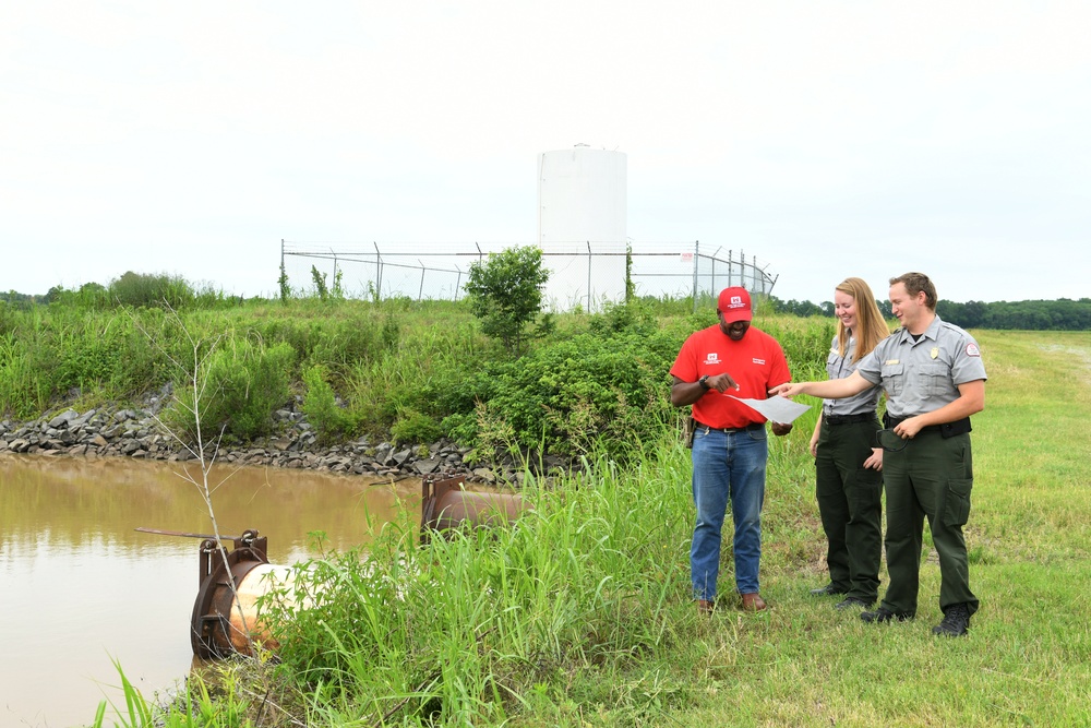 US Army Corps of Engineers Check Pumps Near Levees