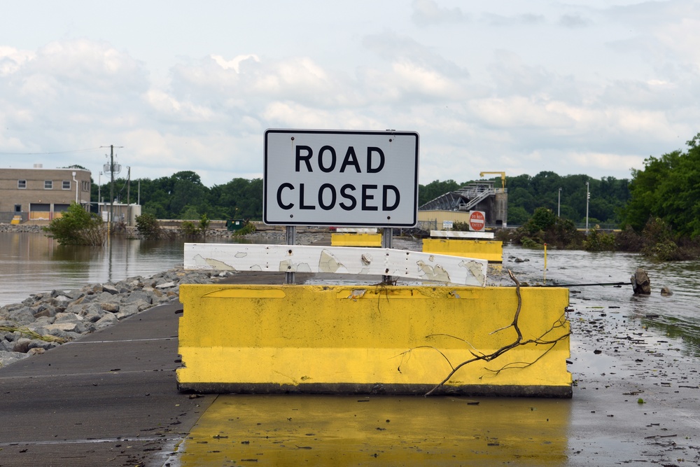 Signs Alert Public To Stay off Damaged Roadways