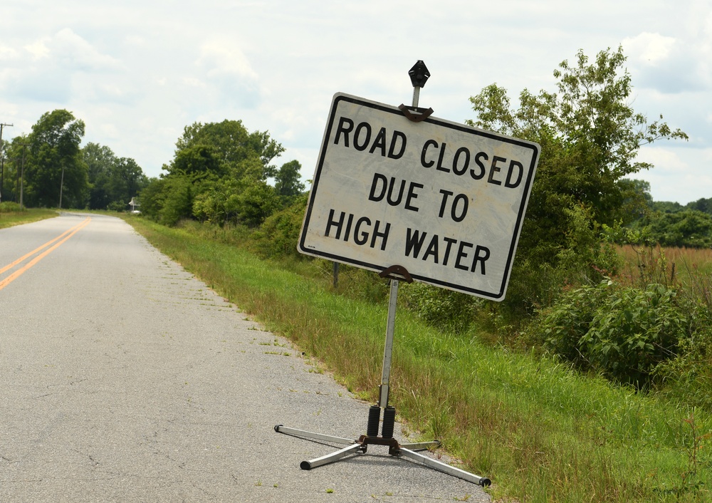 Road Signs Warn of High Water