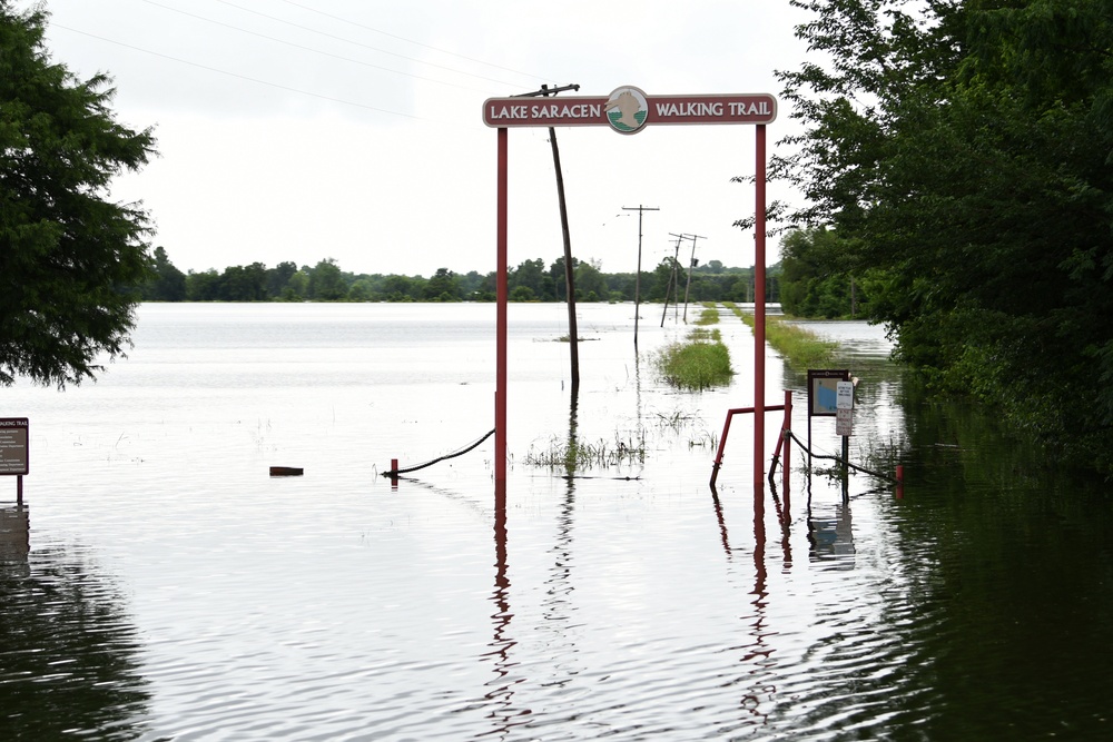 Areas in Pine Bluff, Arkansas Are Impacted by Flood Water