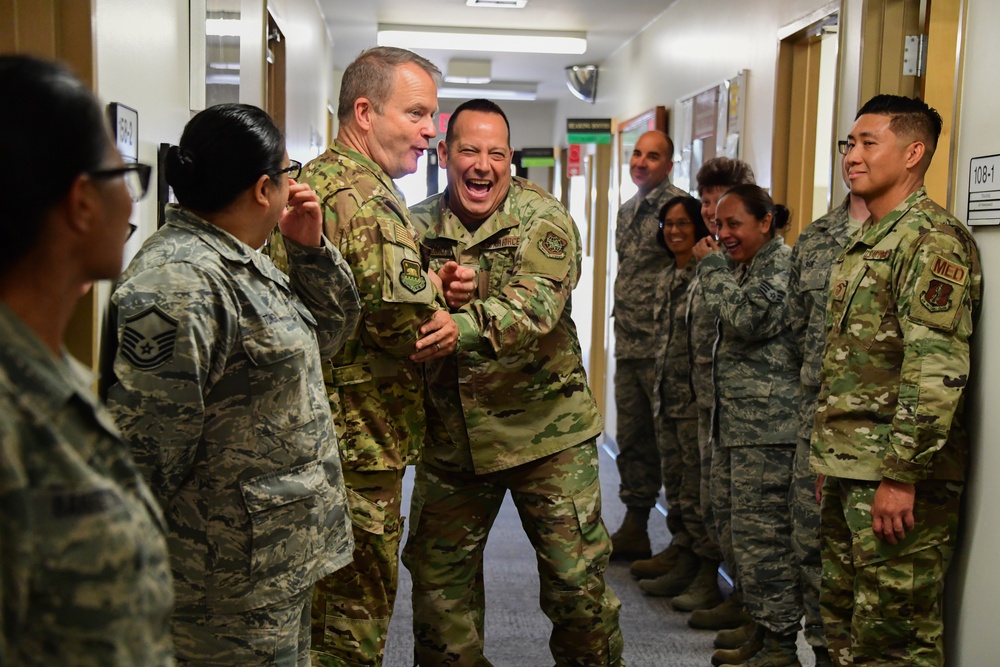 Commander California Air National Guard Maj. Gen. Gregory Jones visits the 146 Airlift Wing