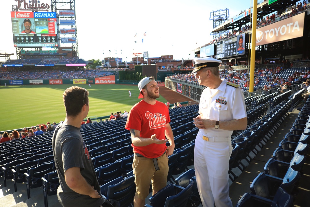 Navy Medicine West, NMW, Navy Medicine, Navy Office of Community Outreach, NAVCO, Phillies, baseball, EEV, executive engagement visit, Philadelphia