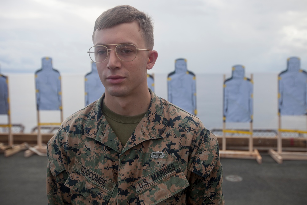 31st MEU Marines qualify with M9A1 9mm service pistol